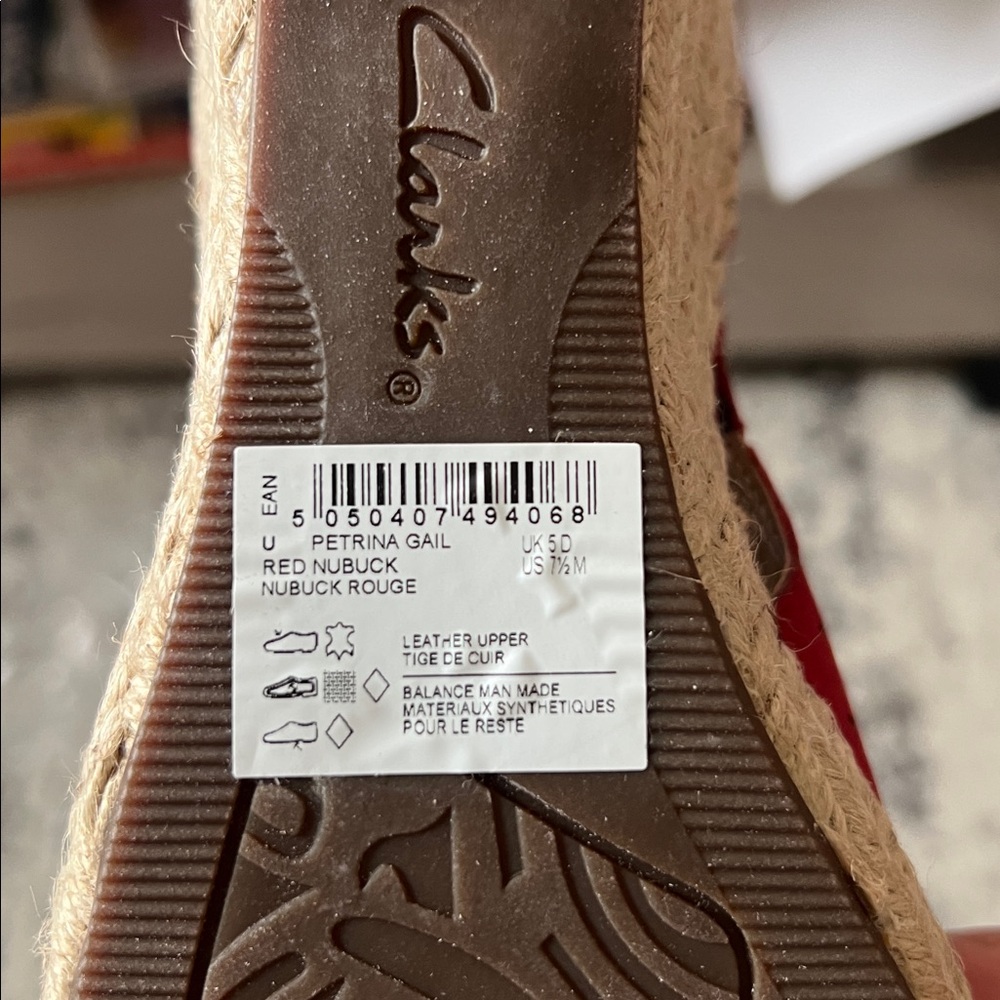 Clarks Petrina Gail Sandals, Red Nubuck
